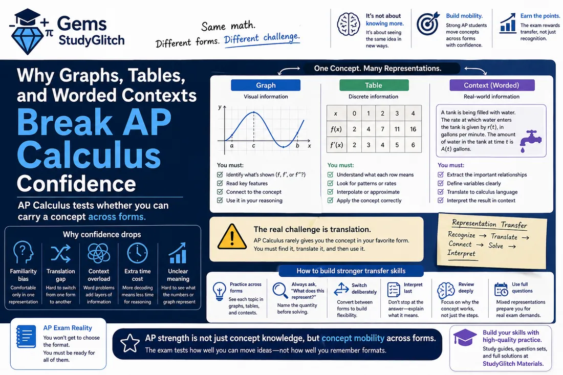 Why Graphs, Tables, and Worded Contexts Break AP Calculus Confidence