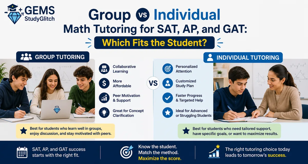 Group vs Individual Math Tutoring: Which Works Better for SAT, AP, and GAT?