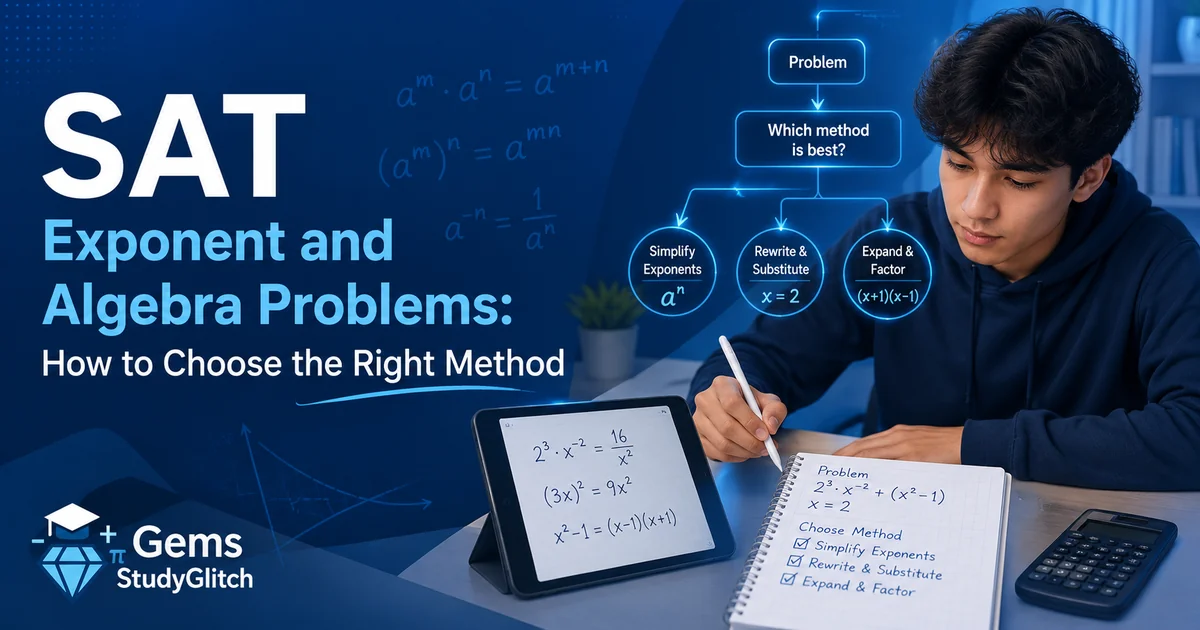SAT Exponent and Algebra Problems: How to Choose the Right Method